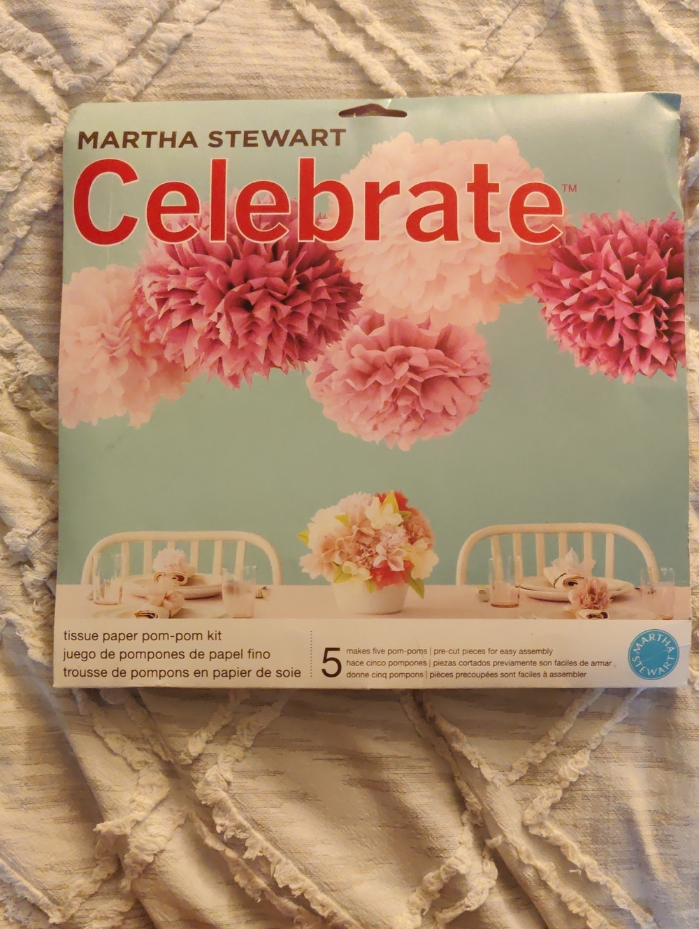 Martha Stewart Celebrate Pink Tissue Paper Pom-Pom Decorations